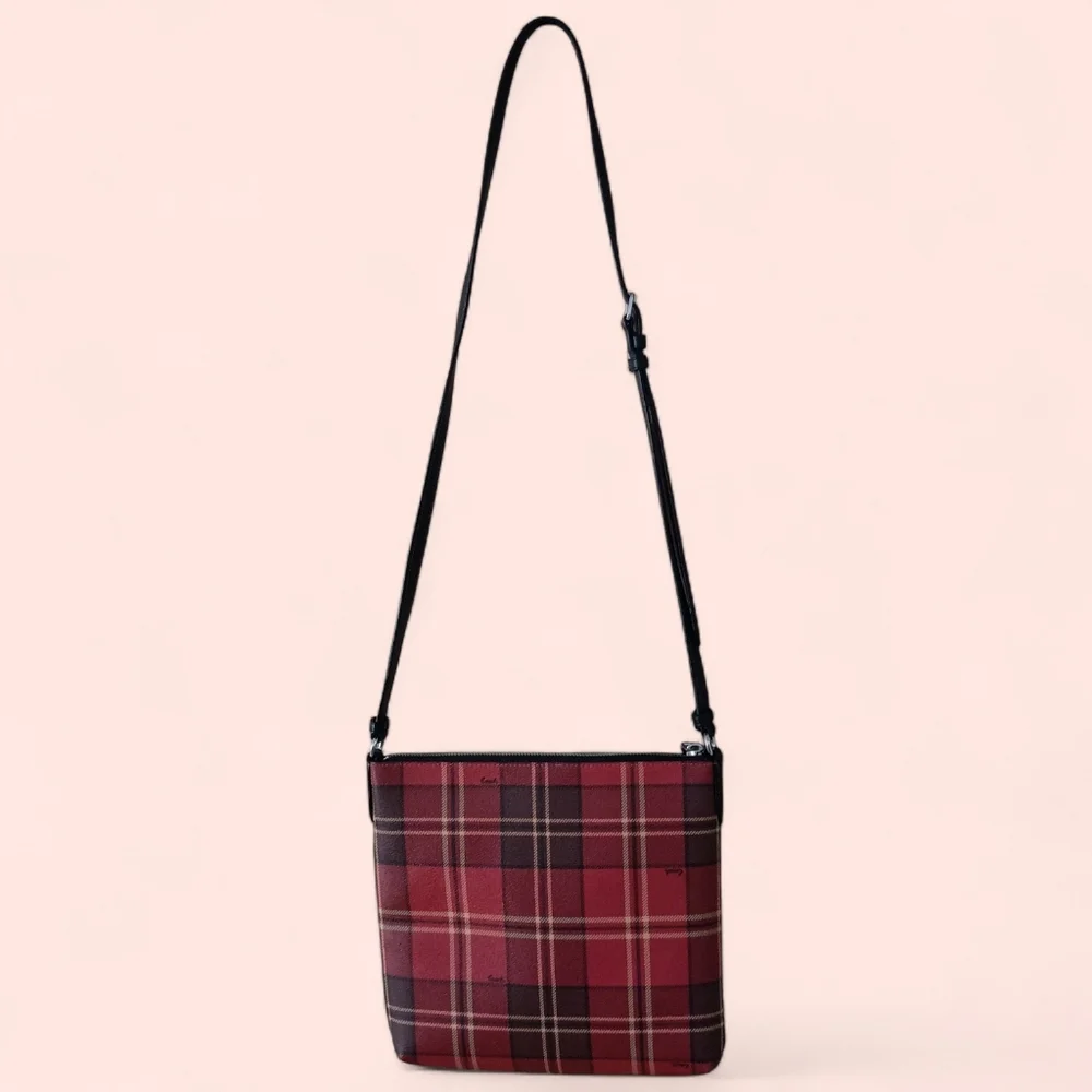Coach Rowan File Bag With Tartan Plaid Print